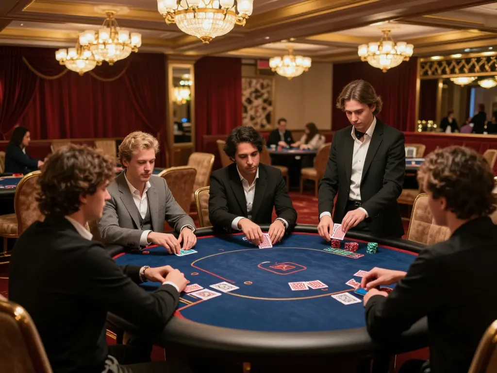 Players at gg88 engage in strategic poker gameplay in a luxurious VIP casino setting
