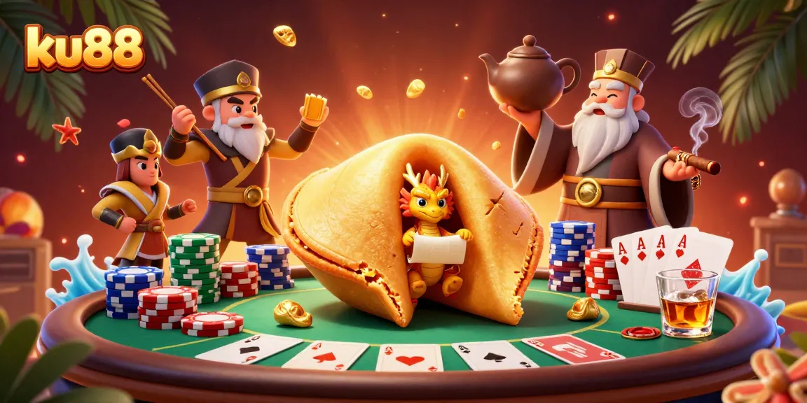 Showcase exciting gaming moments with ku88 in a vibrant casino illustration filled with action.