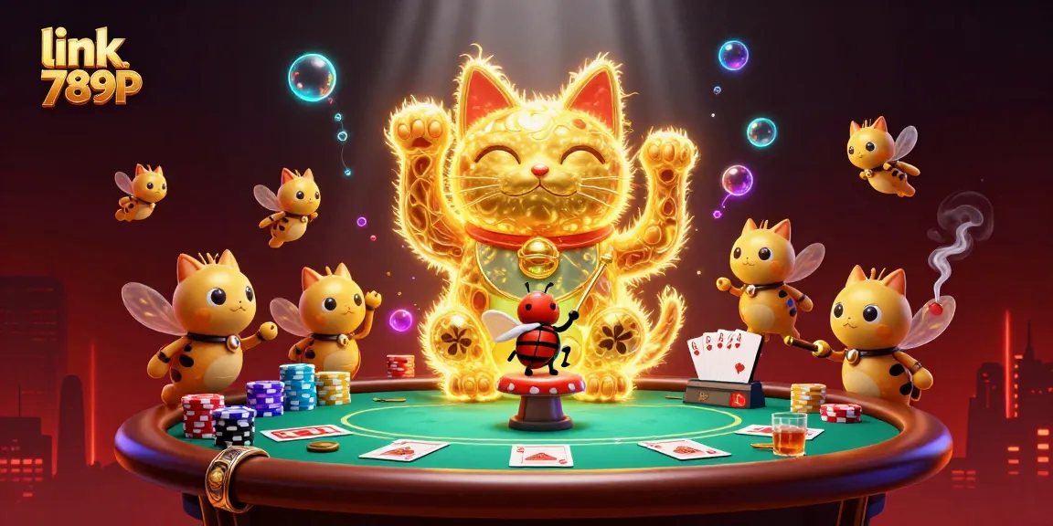 Engage with link 789P through a vibrant 3D casino scene with entertaining symbols and characters.