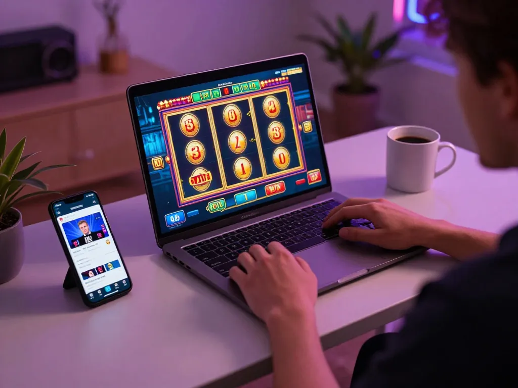 Engaging in online casino gaming on a laptop while enjoying the exciting experience of dh 88 gameplay