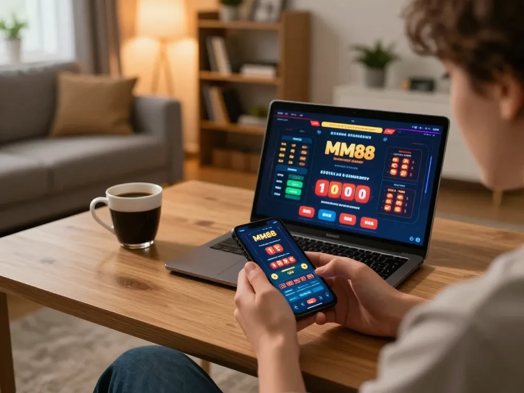 Enjoying responsible gaming with the MM88 casino app on a smartphone while strategizing bets.