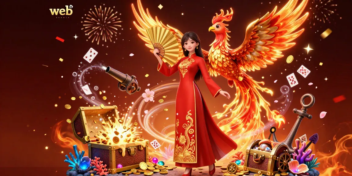 Experience thrilling play with web sunwin, showcasing vibrant 3D characters and casino elements.