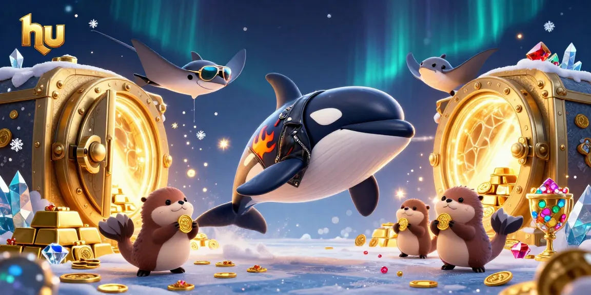Engage with hu's vibrant casino scene featuring cartoon characters and treasure elements dynamically displayed.