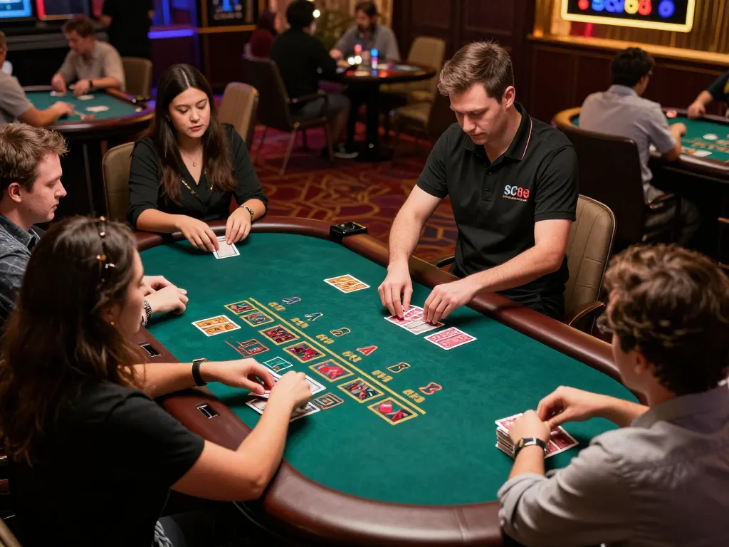 Players engaged in a live dealer game at SC88 casino, experiencing blackjack excitement.