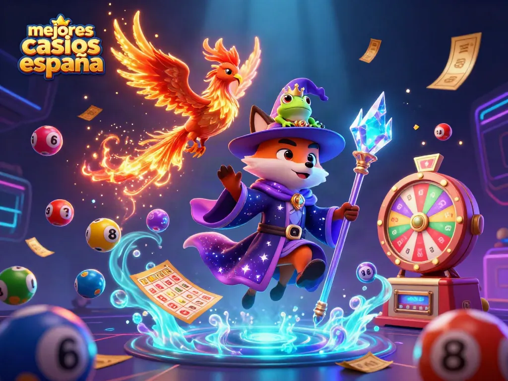 Disfruta de los mejores casinos en España con este diseño mágico lleno de loterías y juegos emocionantes.