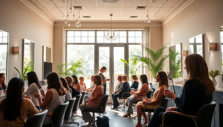 Experiencing vibrant hair transformations at hair salons San Diego, showcasing client satisfaction in a stylish space.