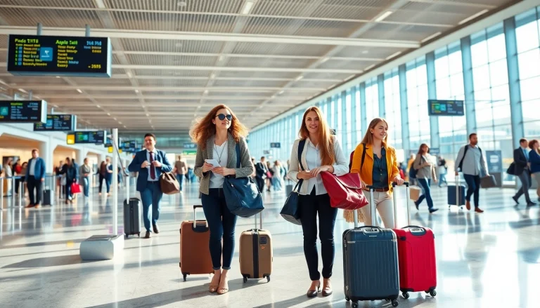 Apply for the eta application uk amidst dynamic travelers at an airport.