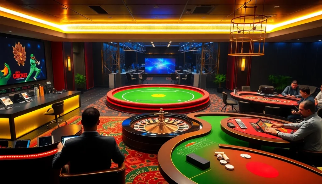 Experience crickex sign up promotions in a vibrant cricket-themed casino atmosphere.