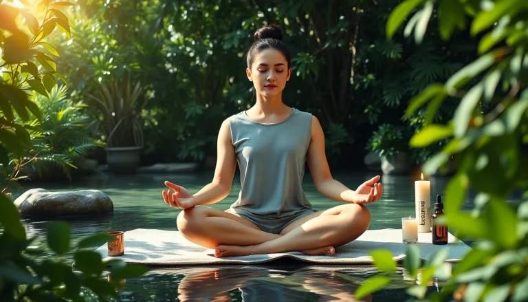 Practice mindfulness to alleviate stress and anxiety in a peaceful setting.